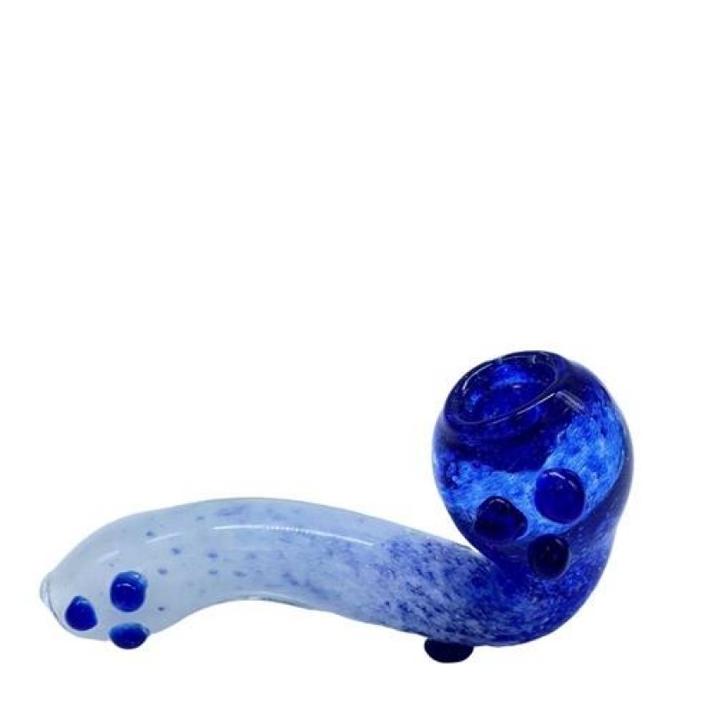 4 in. Aqua Sherlock Style glass Handpipe