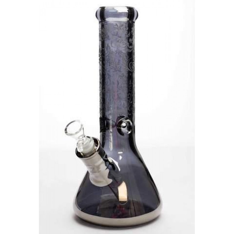 12" sandblasted 7 mm metallic glass water bon...