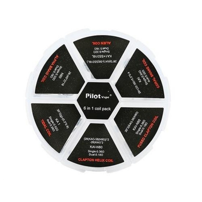 PilotVape 6 In 1 Coil Pack 24pcs